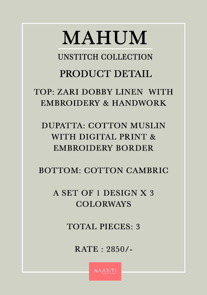 Mahum Naariti Dobby Pant Style Suits Manufacturer Ahmedabad