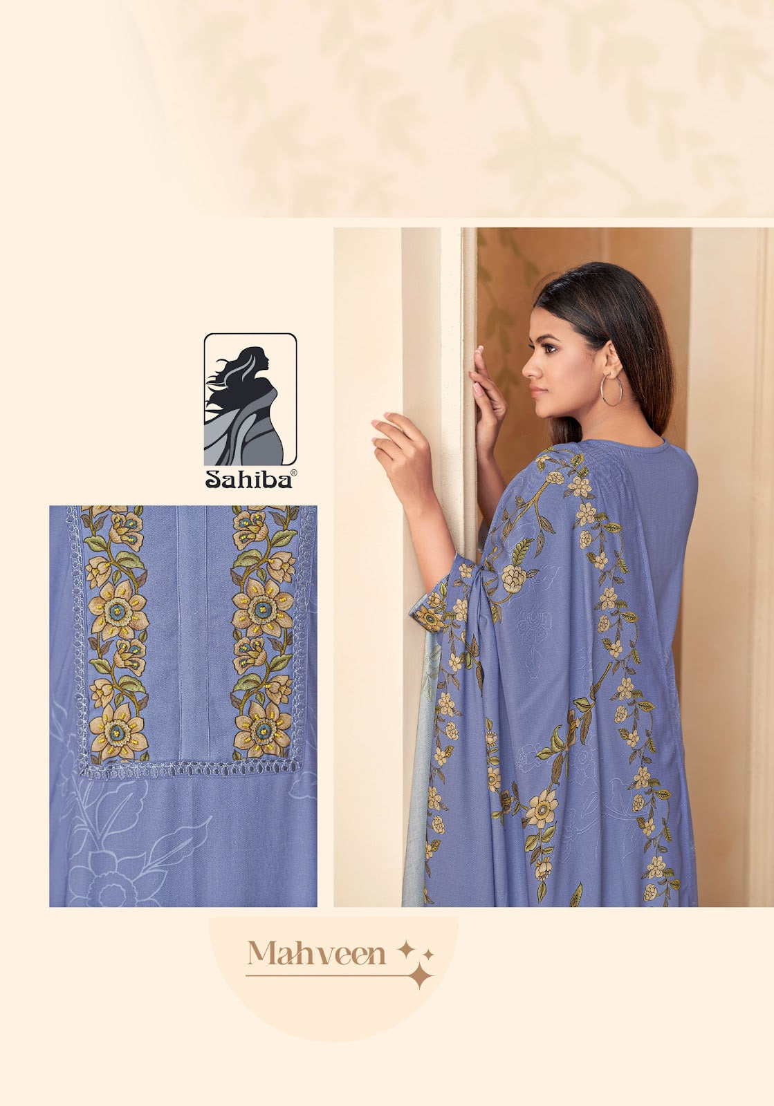 mahveen sahiba twill pashmina suits manufacturer ahmedabad