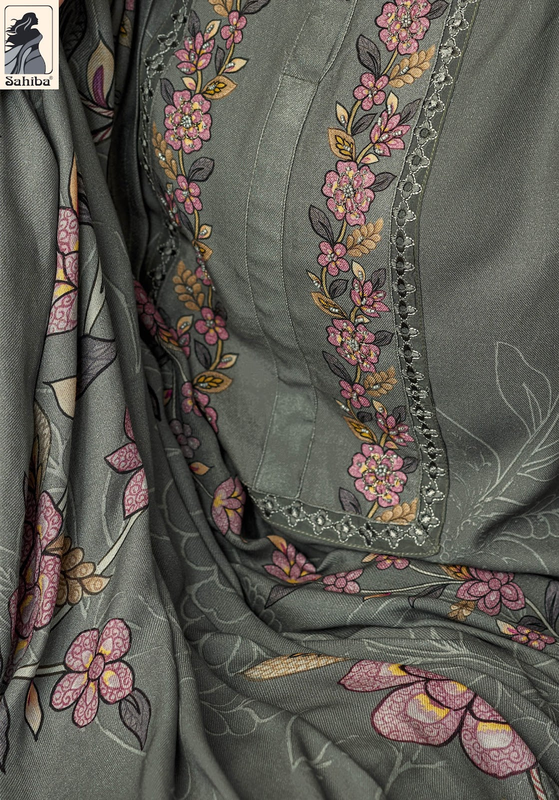 mahveen sahiba twill pashmina suits manufacturer ahmedabad