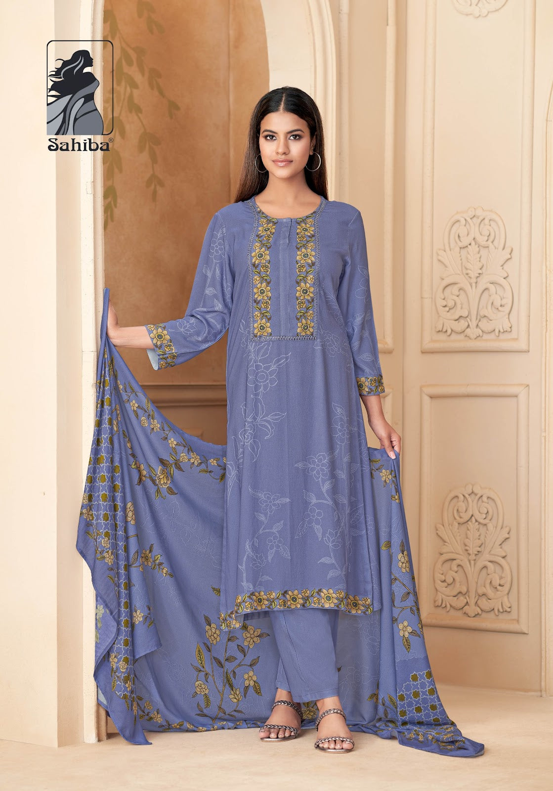 mahveen sahiba twill pashmina suits manufacturer ahmedabad