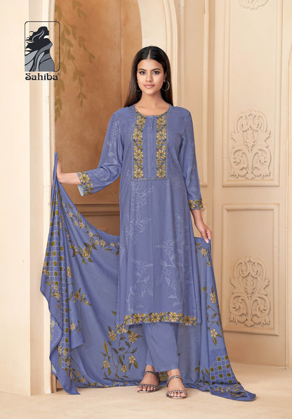 mahveen sahiba twill pashmina suits manufacturer ahmedabad