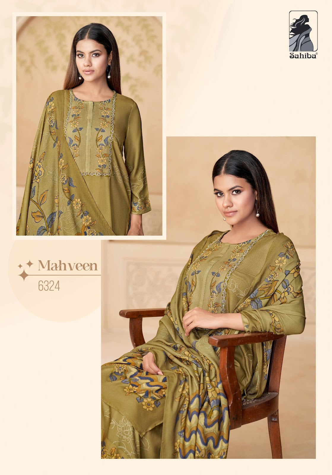 mahveen sahiba twill pashmina suits manufacturer ahmedabad