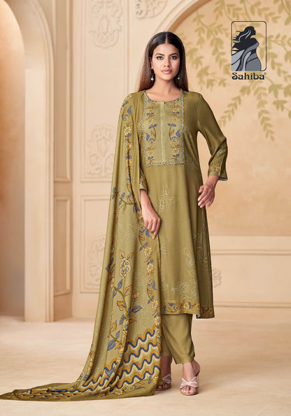 mahveen sahiba twill pashmina suits manufacturer ahmedabad