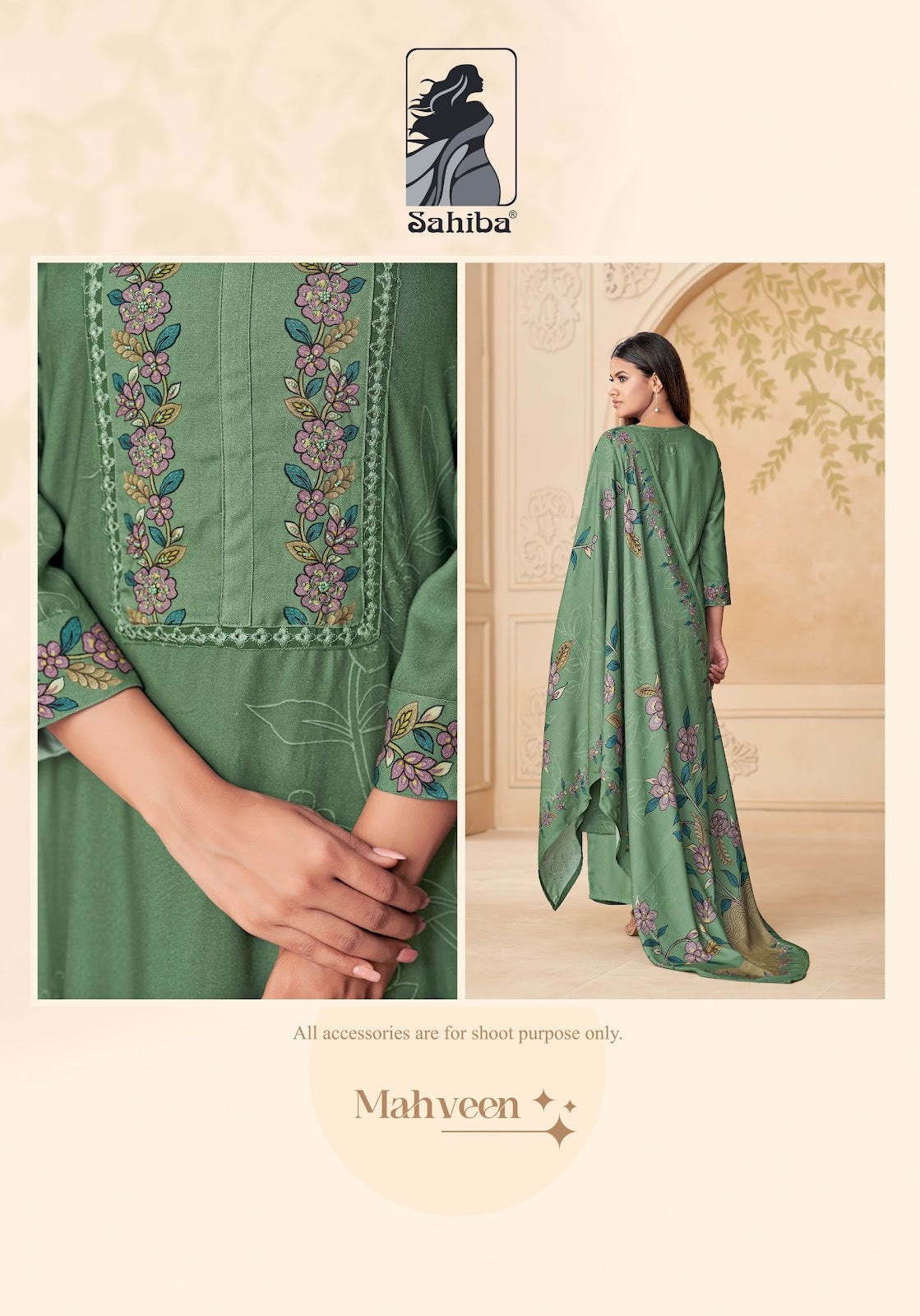 mahveen sahiba twill pashmina suits manufacturer ahmedabad