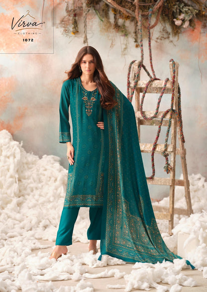 Mahveen Virva Viscose Pashmina Suits Exporter Gujarat