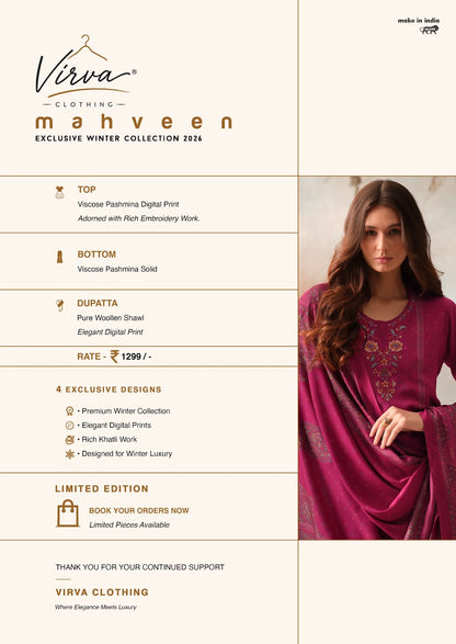 Mahveen Virva Viscose Pashmina Suits Exporter Gujarat