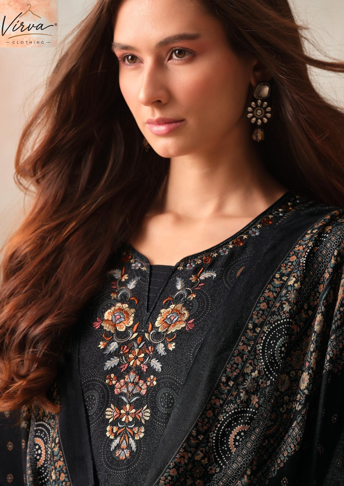 Mahveen Virva Viscose Pashmina Suits Exporter Gujarat