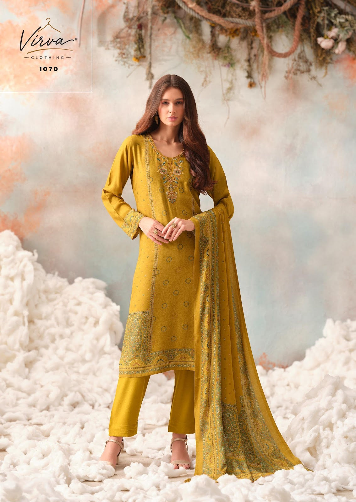 Mahveen Virva Viscose Pashmina Suits Exporter Gujarat