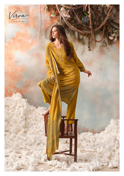Mahveen Virva Viscose Pashmina Suits Exporter Gujarat