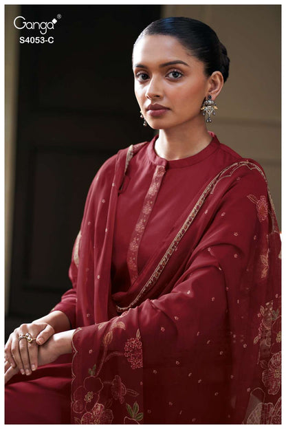 Maiara 4053 Ganga Cotton Silk Plazzo Style Suits Wholesale