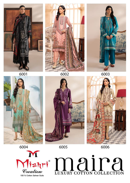 Maira Vol 1 Luxury Cotton Collection Mishri Karachi Salwar Suits Wholesaler