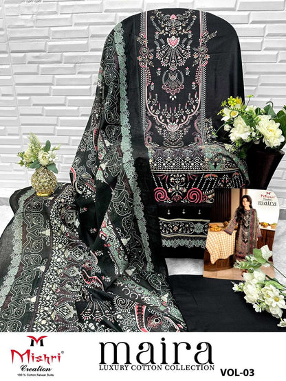 Maira Vol 3 Luxury Cotton Collection Mishri Karachi Salwar Suits Wholesale Price