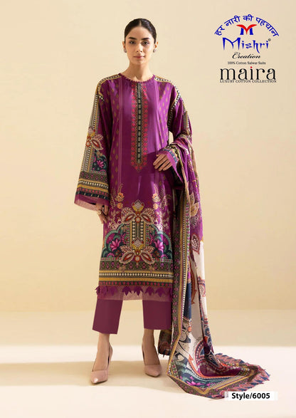 Maira Vol 6 Luxury Cotton Collection Mishri Karachi Salwar Suits Wholesale Price