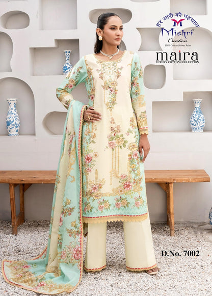 Maira Vol 7 Mishri Mix Cotton Karachi Salwar Suits Wholesaler