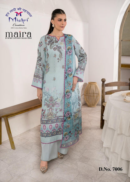 Maira Vol 7 Mishri Mix Cotton Karachi Salwar Suits Wholesaler