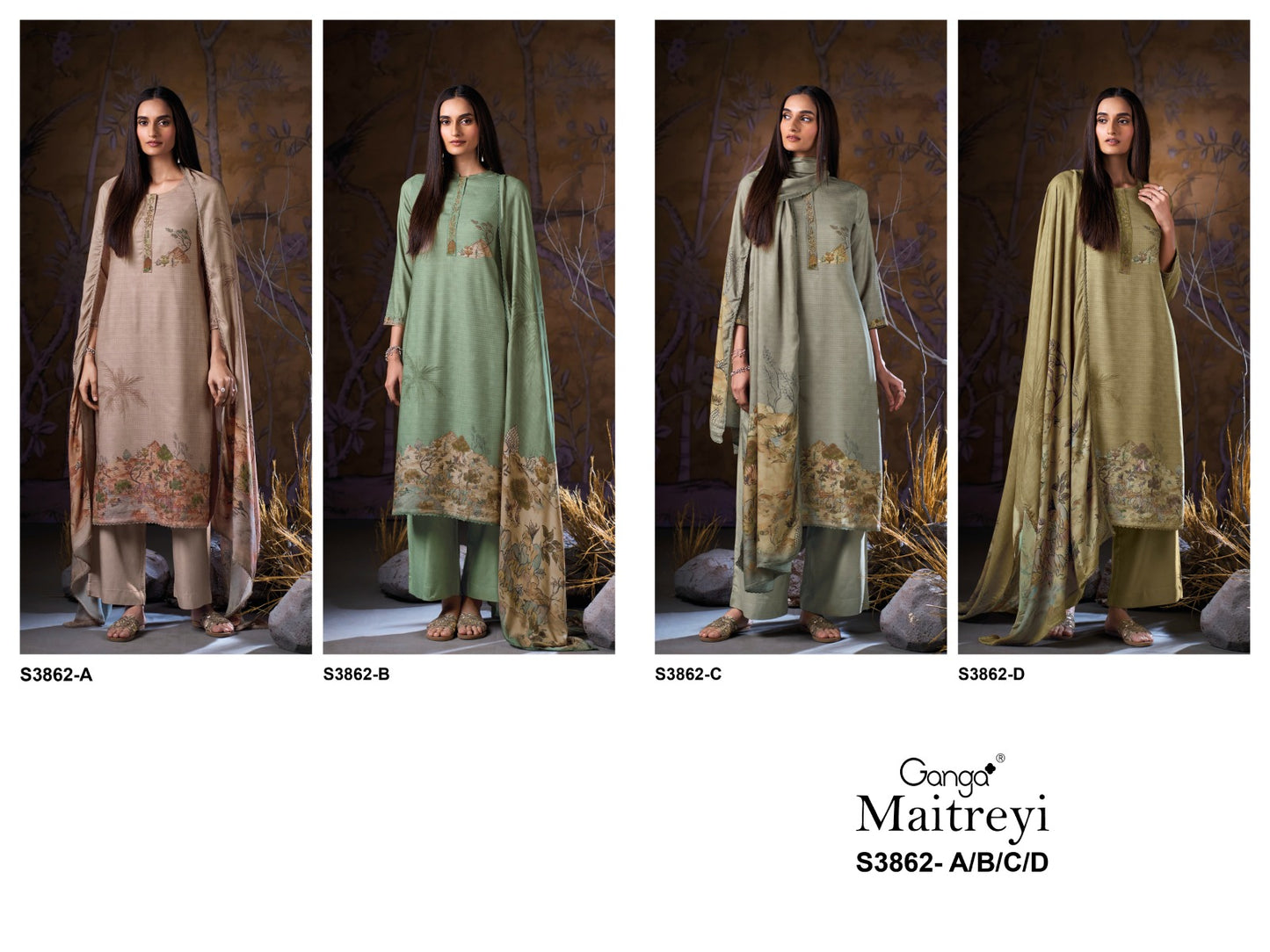 Maitreyi 3862 Ganga Pashmina Suits Wholesaler India