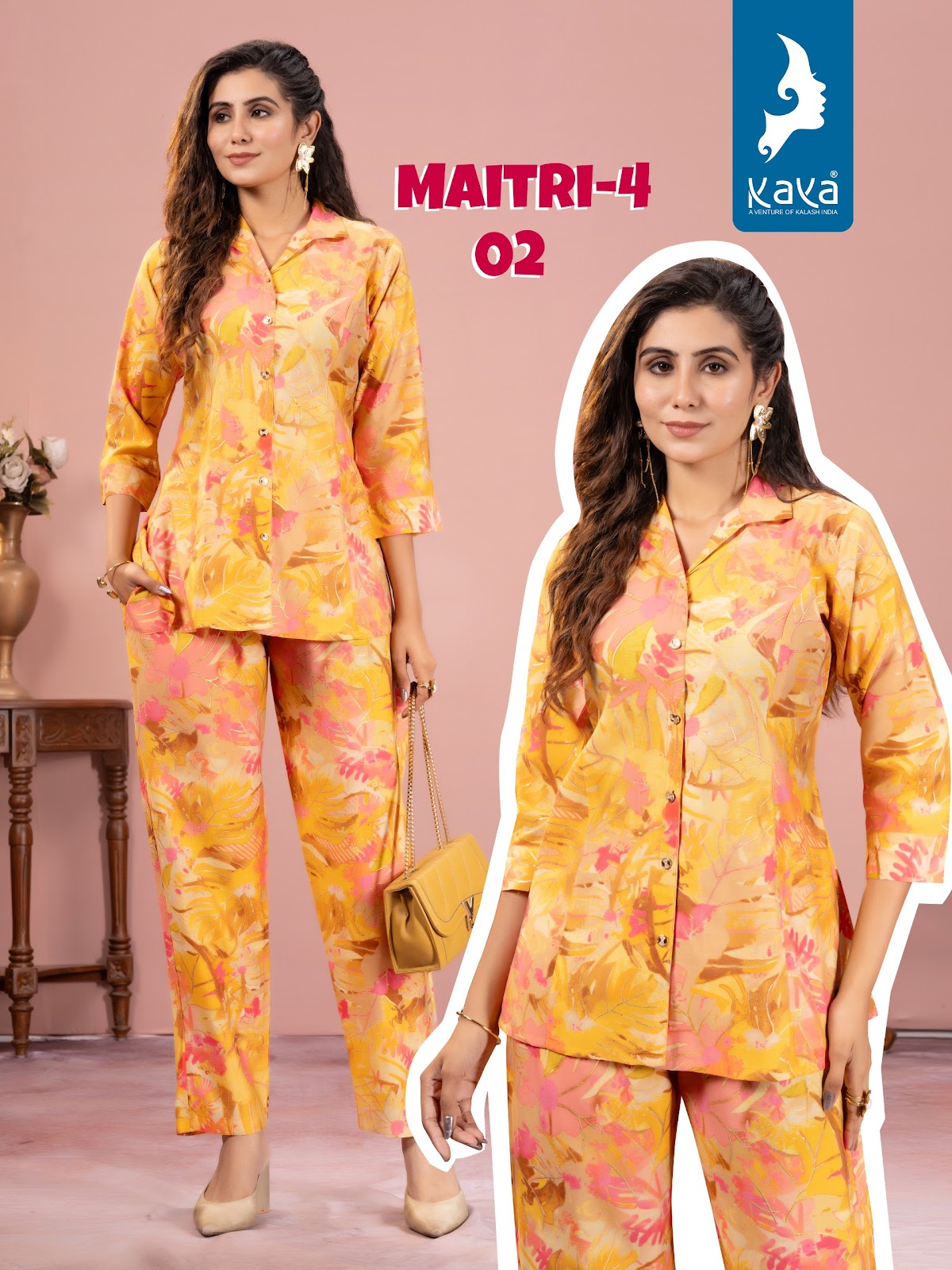 Maitri 4 Kaya Chanderi Modal Co Ord Set Exporter Ahmedabad