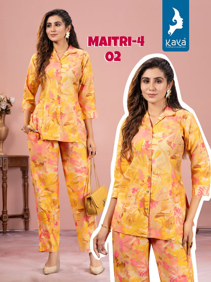 Maitri 4 Kaya Chanderi Modal Co Ord Set Exporter Ahmedabad