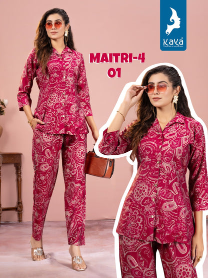 Maitri 4 Kaya Chanderi Modal Co Ord Set Exporter Ahmedabad