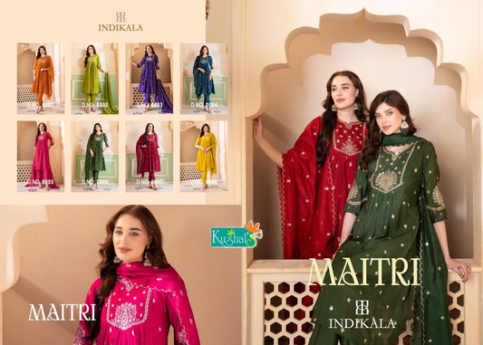 Maitri Indikala Kushal Chanderi Readymade Anarkali Suits Wholesale