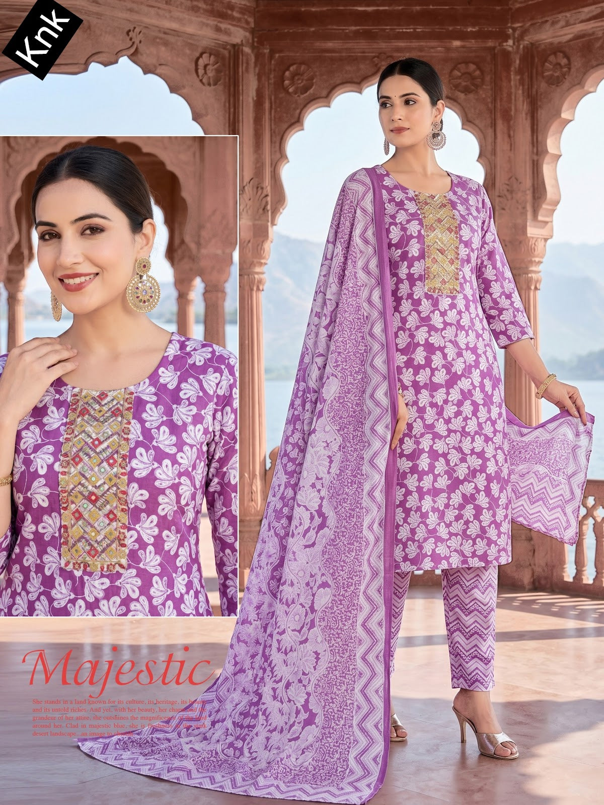 Majestic Knk Readymade Cotton Pant Suits Wholesale