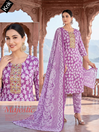 Majestic Knk Readymade Cotton Pant Suits Wholesale