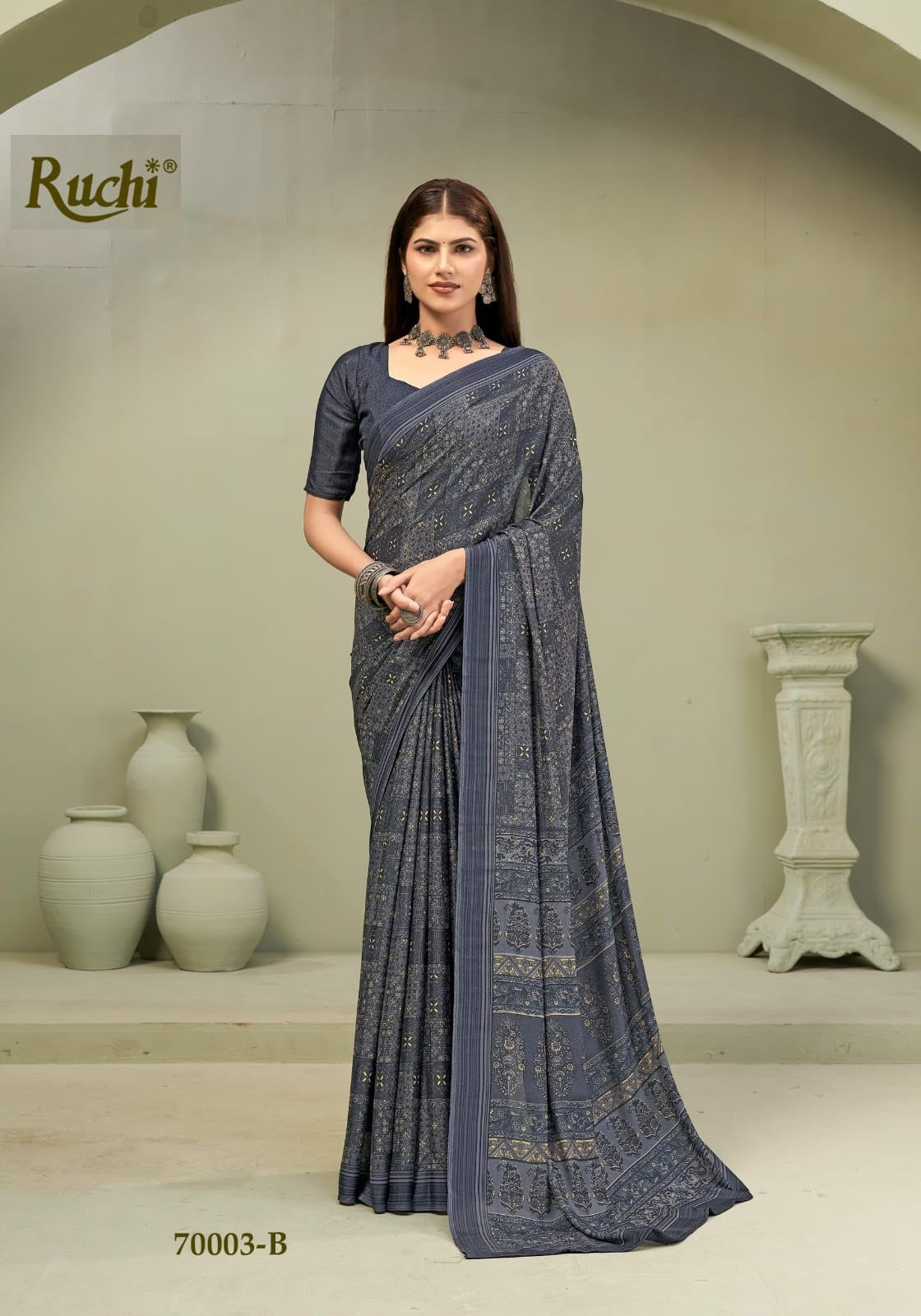 Majestic Silk Ruchi Sarees Wholesaler Gujarat