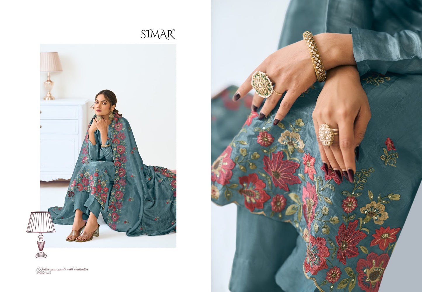 Majestic Simar Pant Style Suits Supplier India
