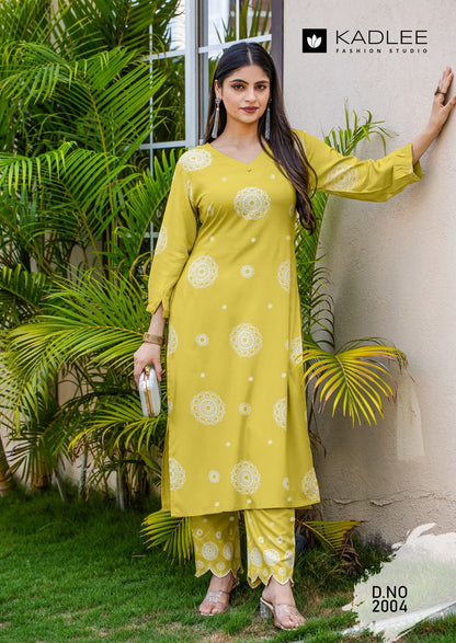 Majestica Kadlee Rayon Kurti Pant Set Wholesale