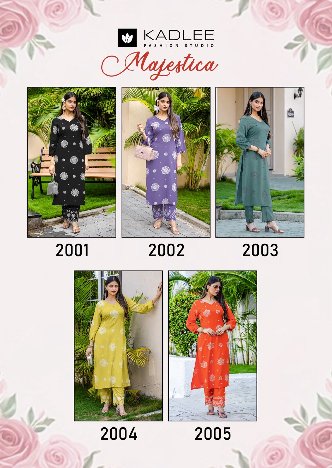 Majestica Kadlee Rayon Kurti Pant Set Wholesale