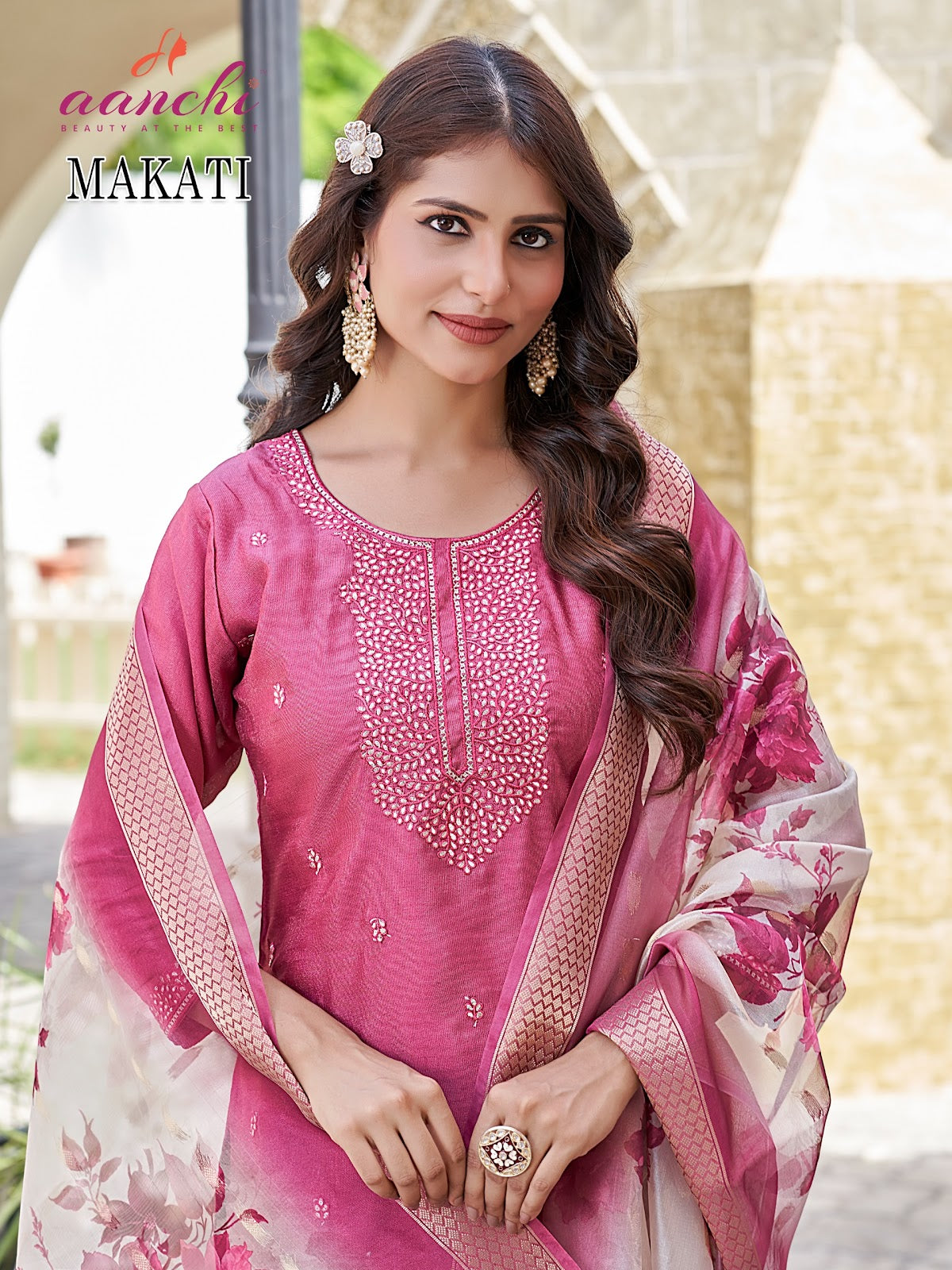 Makati Aanchi Vichitra Readymade Pant Style Suits Wholesaler India