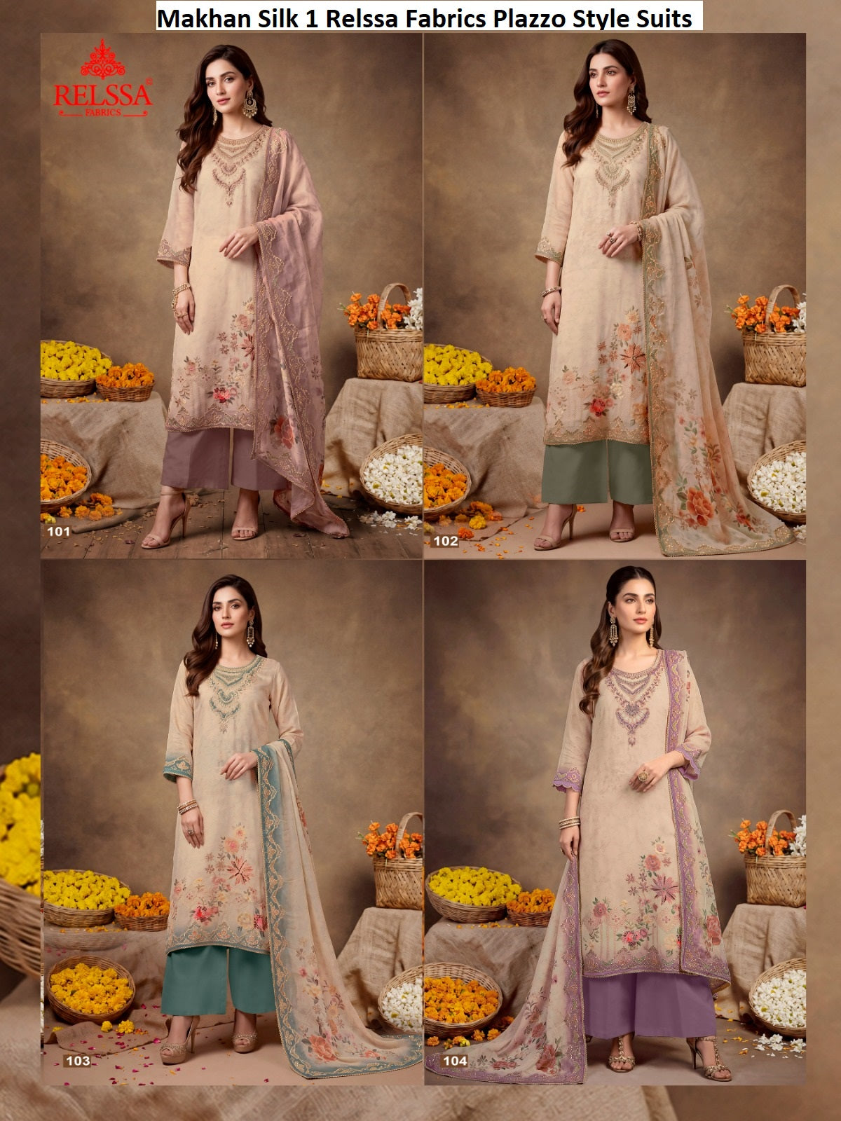 Makhan Silk 1 Relssa Fabrics Makhmal Plazzo Style Suits Exporter