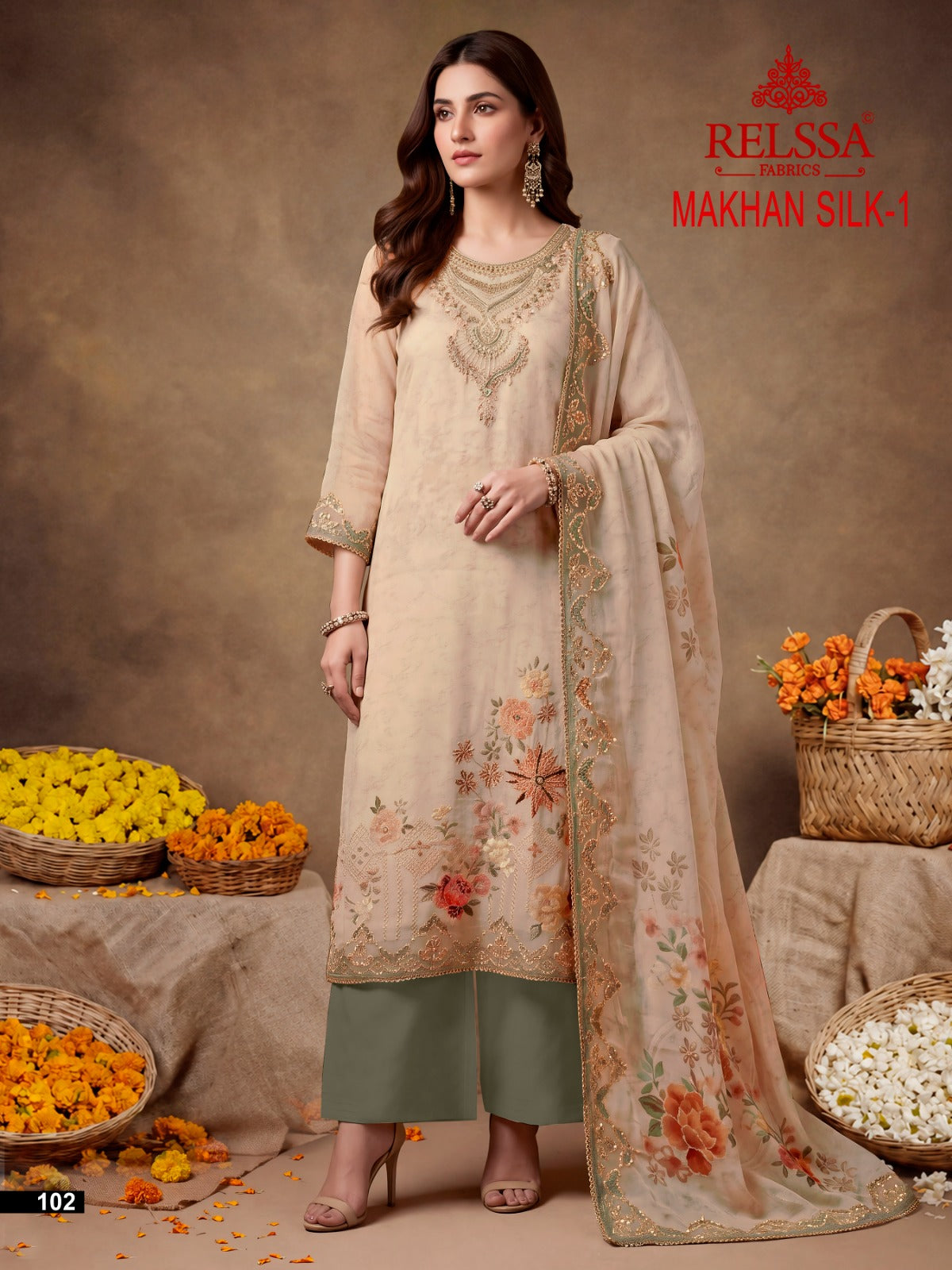Makhan Silk 1 Relssa Fabrics Makhmal Plazzo Style Suits Exporter