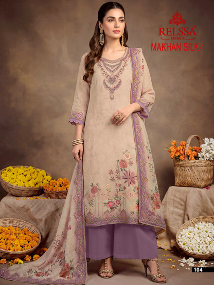 Makhan Silk 1 Relssa Fabrics Makhmal Plazzo Style Suits Exporter