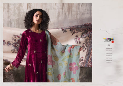 Makhmal Rangati Prints Plush Velvet Suits Exporter