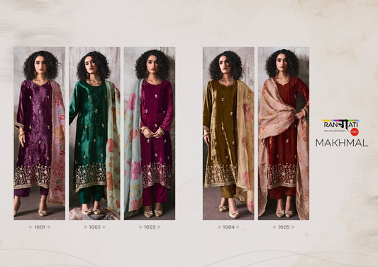 Makhmal Rangati Prints Plush Velvet Suits Exporter