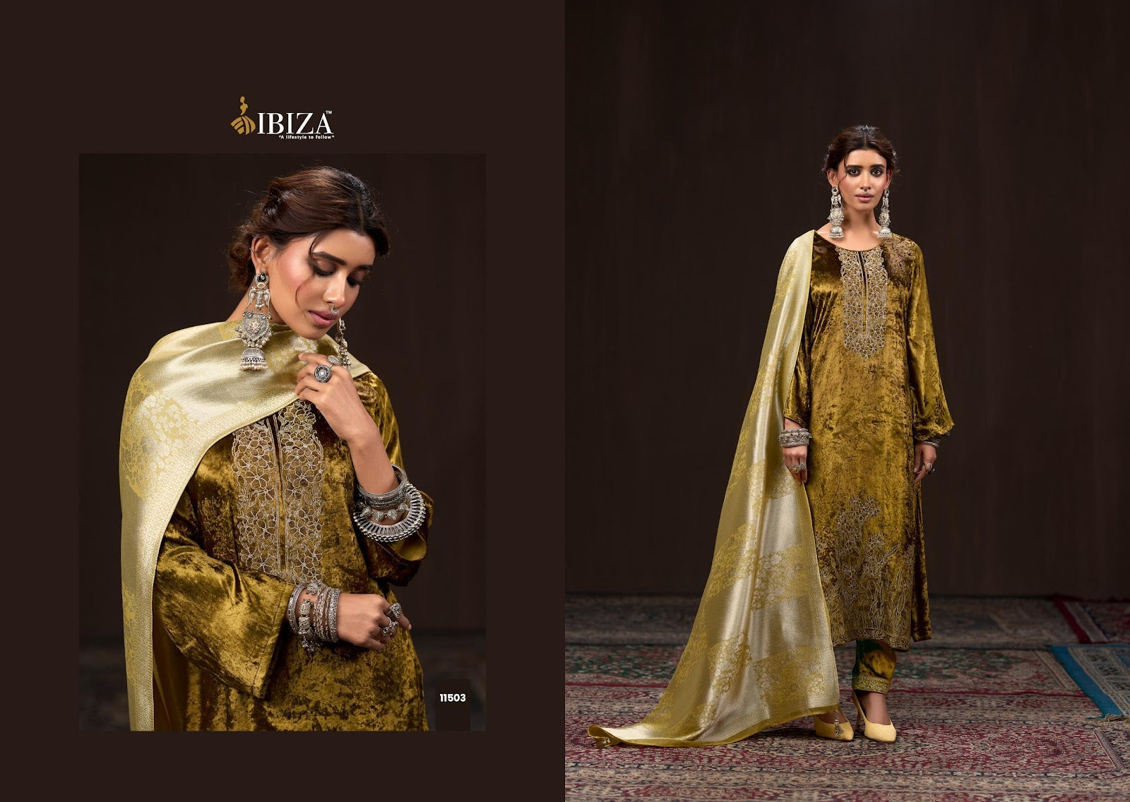 Makhmali Ibiza Velvet Suits Wholesaler Ahmedabad