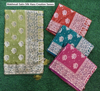 Makhmali Satin Silk Hans Creation Sarees Wholesale Price