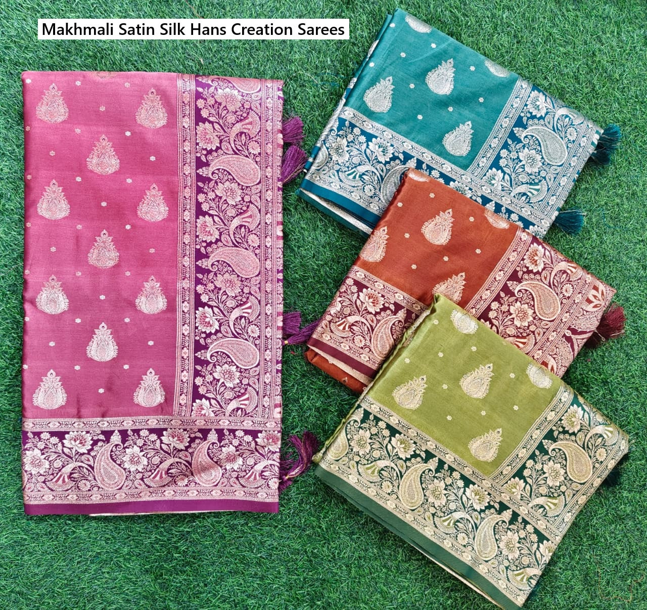 Makhmali Satin Silk Hans Creation Sarees Wholesale Price