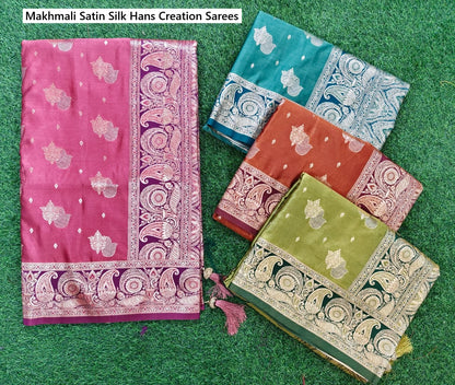 Makhmali Satin Silk Hans Creation Sarees Wholesale Price