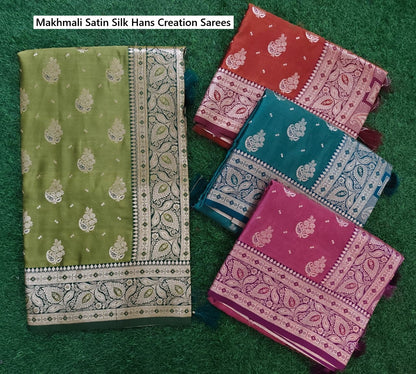 Makhmali Satin Silk Hans Creation Sarees Wholesale Price