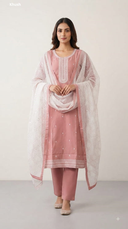 Mal Chanderi 2809 Khush Readymade Pant Style Suits Wholesale Rate