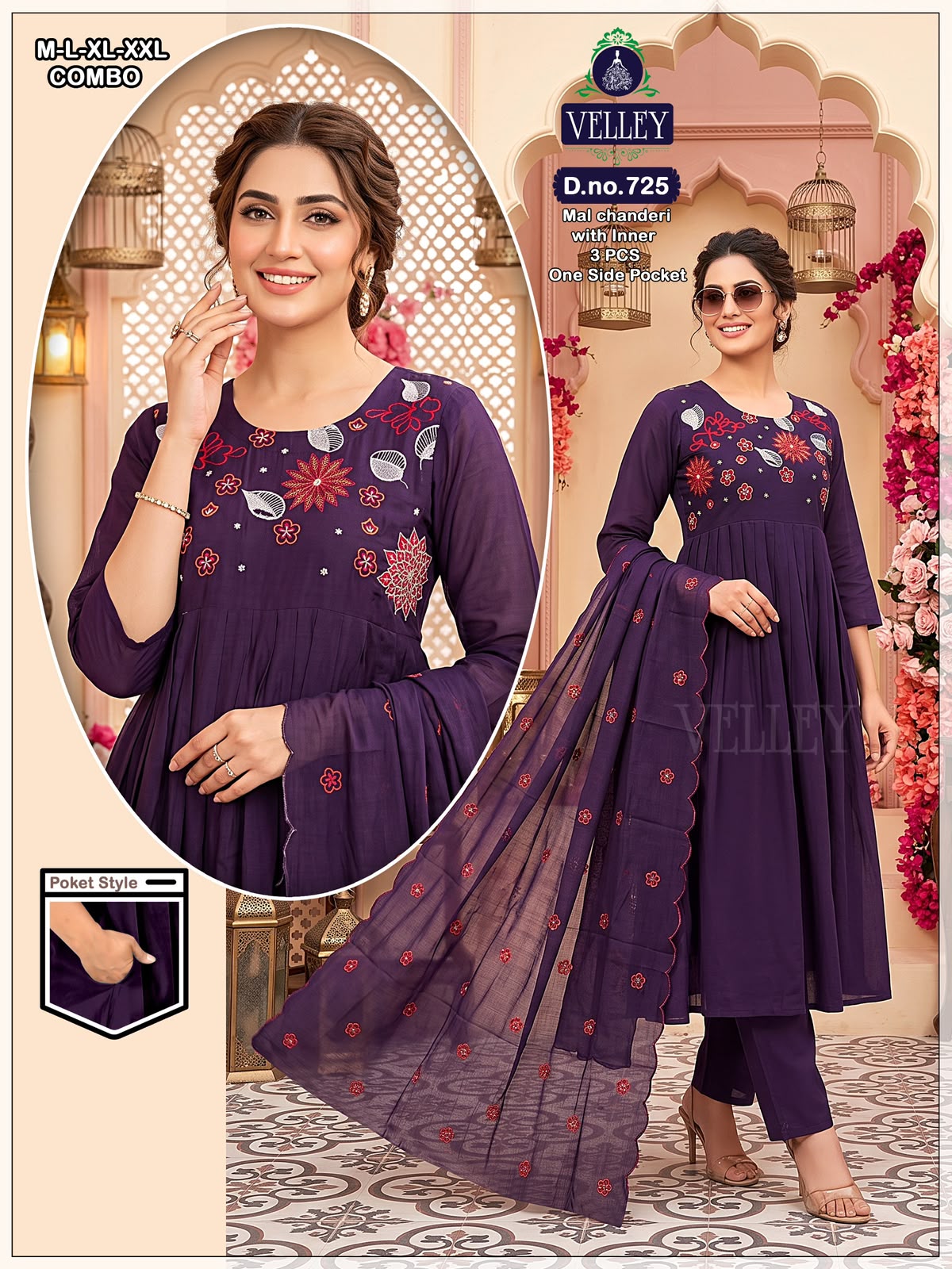 Mal Chanderi 2908 Velley Readymade Anarkali Suits Wholesaler Ahmedabad