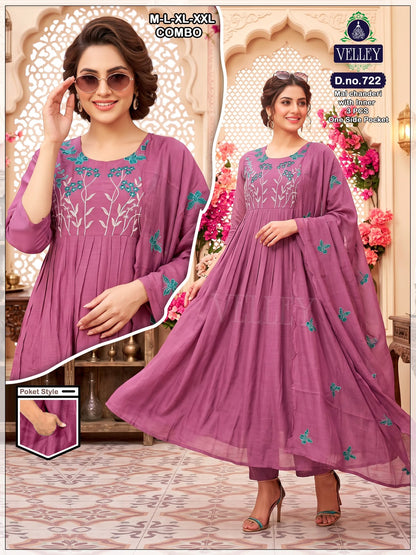 Mal Chanderi 2908 Velley Readymade Anarkali Suits Wholesaler Ahmedabad