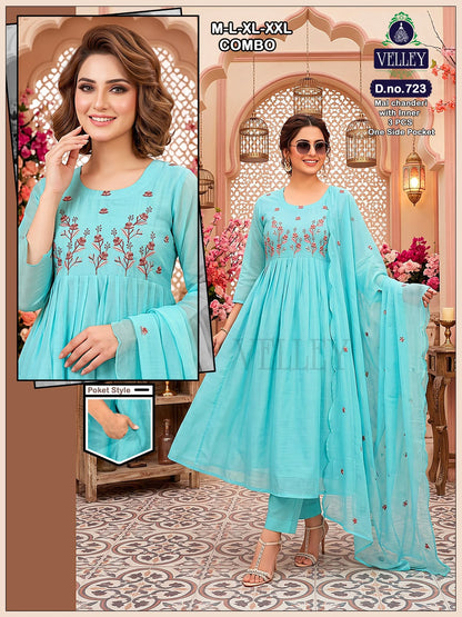 Mal Chanderi 2908 Velley Readymade Anarkali Suits Wholesaler Ahmedabad
