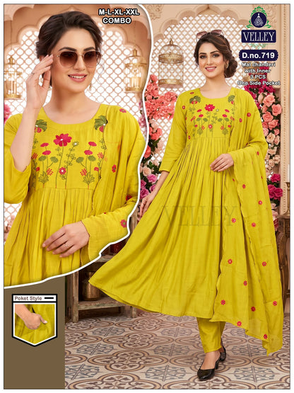Mal Chanderi 2908 Velley Readymade Anarkali Suits Wholesaler Ahmedabad