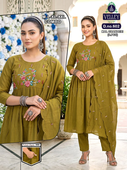 Mal Chanderi 2908 Velley Readymade Anarkali Suits Wholesaler Ahmedabad