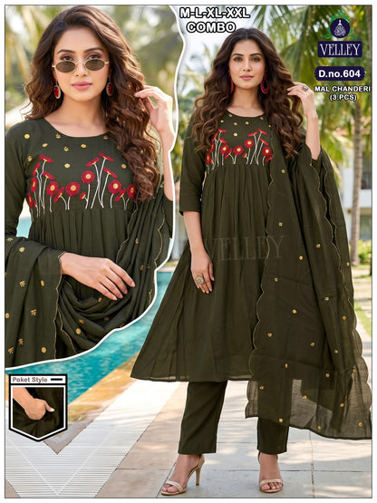 Mal Chanderi 2908 Velley Readymade Anarkali Suits Wholesaler Ahmedabad