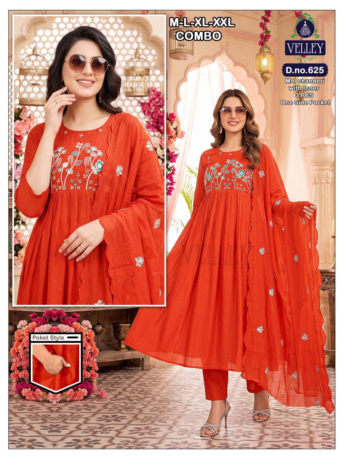 Mal Chanderi 2908 Velley Readymade Anarkali Suits Wholesaler Ahmedabad