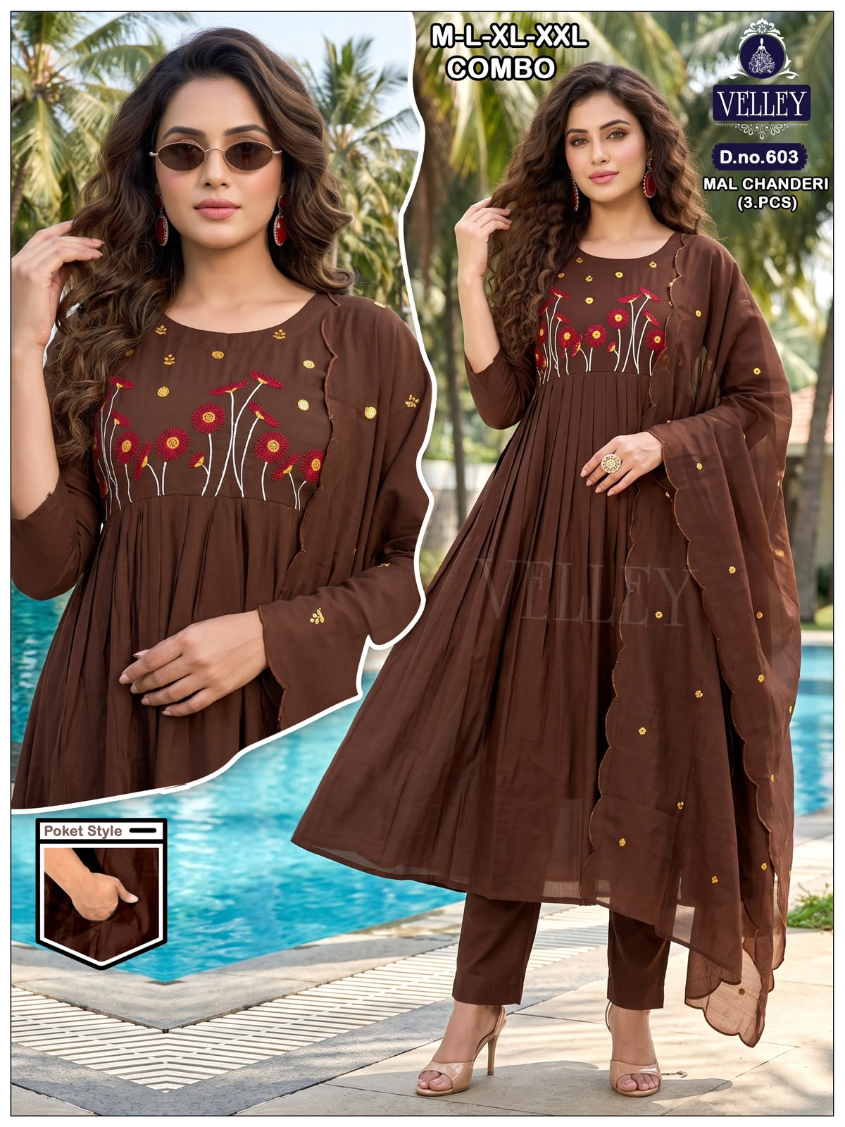 Mal Chanderi 2908 Velley Readymade Anarkali Suits Wholesaler Ahmedabad